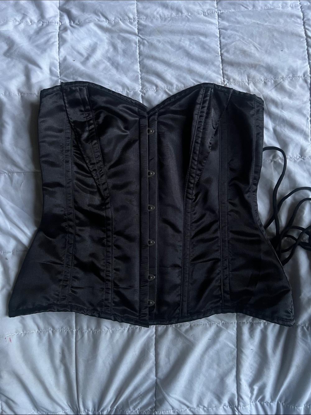 BLACK SATIN BUSTIER CORSETT